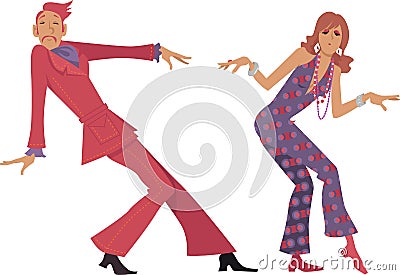 Fashion in 1970s Vector Illustration