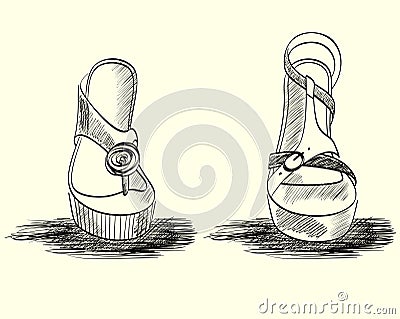 Fashion sandals. Vector Illustration