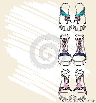 fashion sandals Vector Illustration