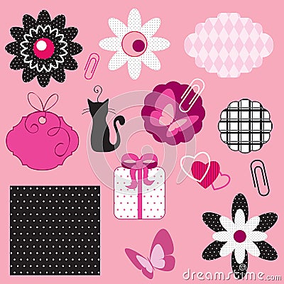 Fashion scrapbooking Vector Illustration