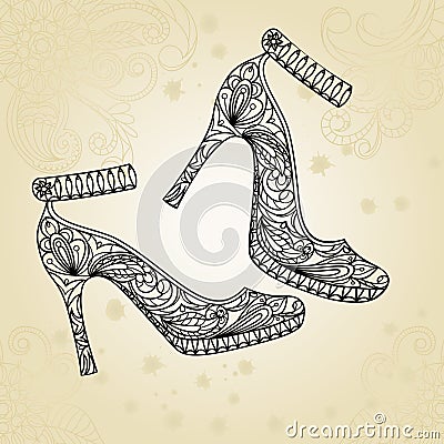 Fashion shoes background Vector Illustration