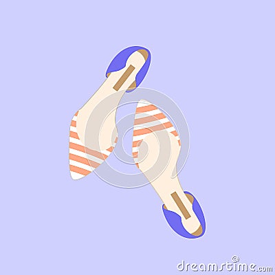 Fashion Shoes Design Style Woman Girl Lovely Spring Color Vector Illustration Vector Illustration