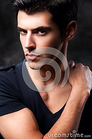 Fashion shot of a macho man. Stock Photo