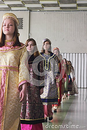 Fashion show of the ancient Kievan Rus' Editorial Stock Photo