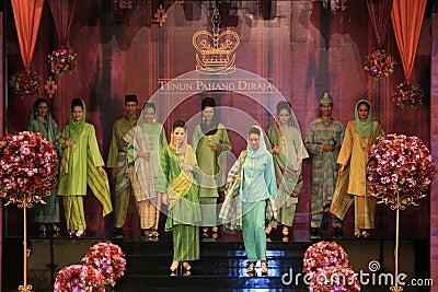 Tenunan Pahang Fashion show Editorial Stock Photo