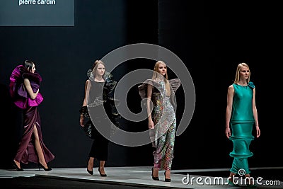 The fashion show Pierre Cardin in Moscow Fashion Week With Love for Russia Fall-Winter 2016/2017 Editorial Stock Photo