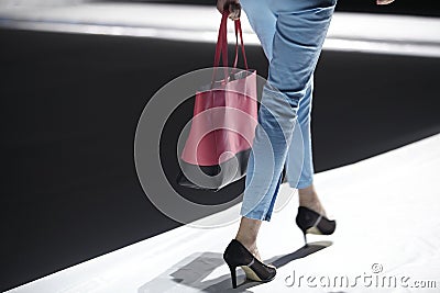 Fashion show runway model Stock Photo