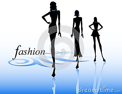 Fashion show silhouettes Stock Photo