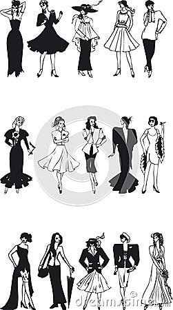 Fashion Silouettes Vector Illustration