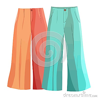 Fashion store women pants clothing Vector Illustration