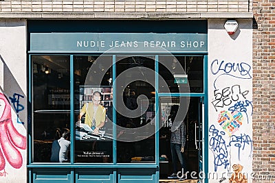 Fashion storefront in Brick Lane in London Editorial Stock Photo