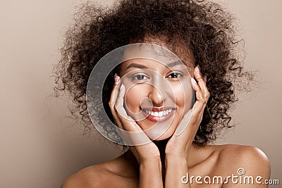 Fashion studio portrait of beautiful african american woman Stock Photo