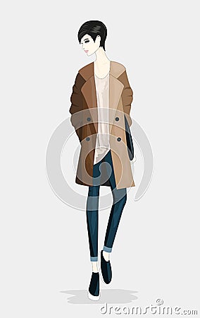 Fashion stylish woman. Vector Illustration