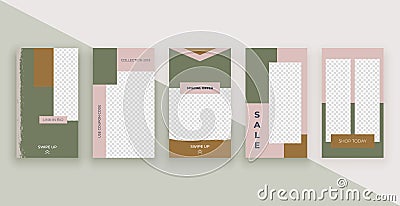 Fashion templates for stories. Modern covers design for social media, flyers, card. Stock Photo