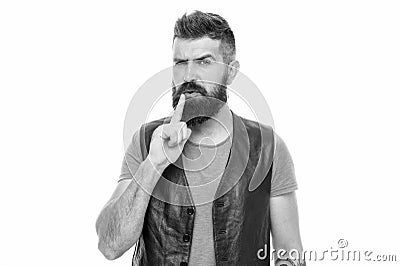 Fashion trend beard grooming. Facial hair treatment. Masculinity brutality and beauty. Hipster with beard brutal guy Stock Photo