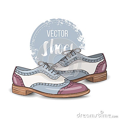 Fashion vector color womens shoes. Vector Illustration