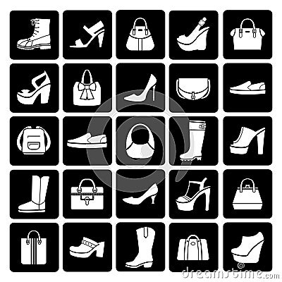 Fashion vector shoes and bags Vector Illustration