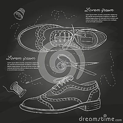 Fashion vector sketch womens shoes. Vector Illustration