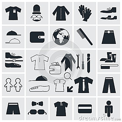 Fashion Vector Square Flat Icons Vector Illustration