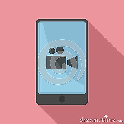 Fashion video recording icon, flat style Vector Illustration