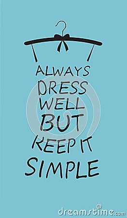 Fashion woman dress from quote. Vector Illustration