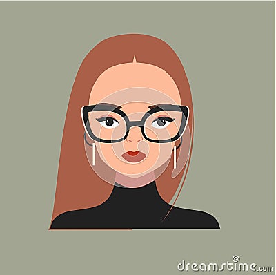 Fashion woman in fancy eyeglasses. glamourous girl. Fashionable female portrait for prints, cards Vector Illustration