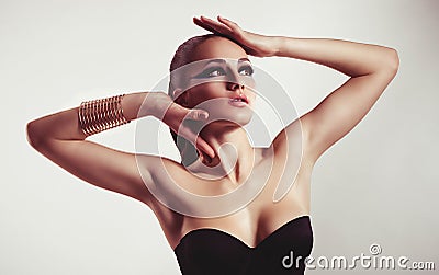 Fashion woman with jewelry bijouterie. Stock Photo