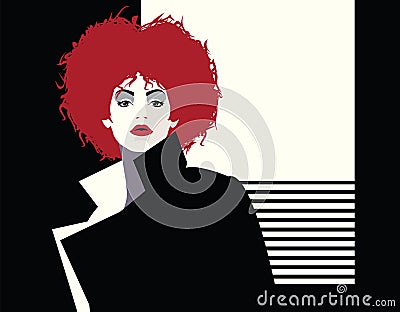 Fashion woman in style pop art. Vector illustration Vector Illustration