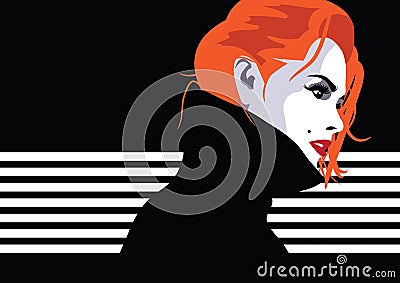 Fashion woman in style pop art. ÂŒ Vector Illustration