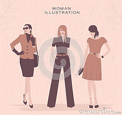 Fashion women background. Vector Illustration