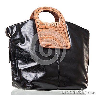 Fashion women handbag over white Stock Photo