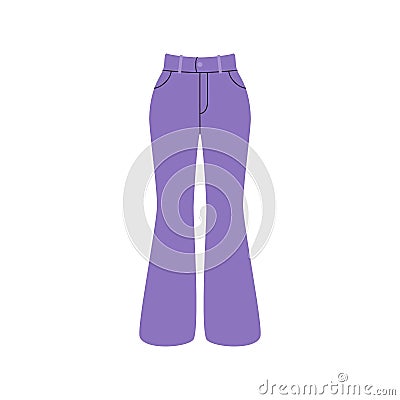 Fashion women pants. Cartoon elegant trousers, stylish basic clothing apparel, flat outfit wardrobe. Vector illustration Vector Illustration