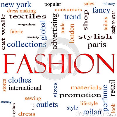 Fashion Word Cloud Concept Stock Photo