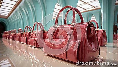 Fashionable boutique with elegant leather luggage collection generated by AI Stock Photo