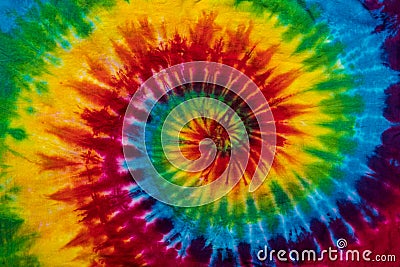 Fashionable Colorful Retro Abstract Psychedelic Ice Tie Dye Swirl Design Stock Photo