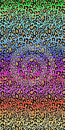 Fashionable colorful seamless background with leopard print. Fashion design for textile, wallpaper, t-shirt, bag, poster, scrapboo Vector Illustration