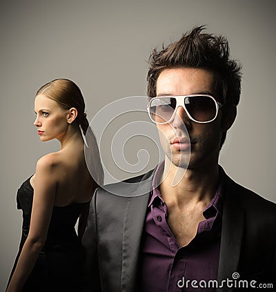 Fashionable couple Stock Photo