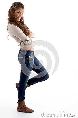 Fashionable female model posing Stock Photo