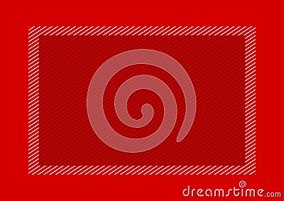 Fashionable frame red color flat lay style and rectangle for copy space, empty frame red for banner design, template of red frame Vector Illustration