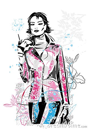 fashionable girl Vector Illustration