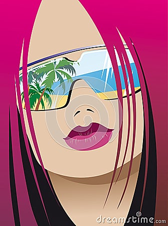 Fashionable girl Vector Illustration