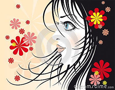 Fashionable girl Vector Illustration