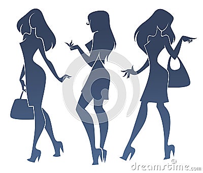 Fashionable girls Vector Illustration