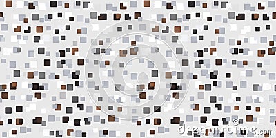 Fashionable grey and brown abstract floating vintage squares seamless pattern Stock Photo