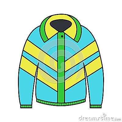 Fashionable jacket in the style of the 80s-90s. Vector Illustration