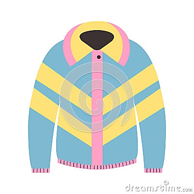 Fashionable jacket in the style of the 80s-90s. Retro pastel colors sport jacket Vector Illustration