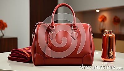 Fashionable leather purse adds elegance to women summer wardrobe generated by AI Stock Photo