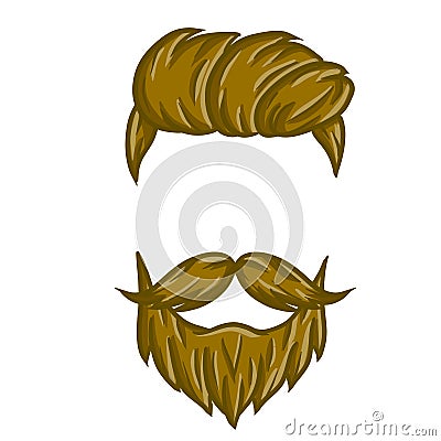 Fashionable men haircut. element of head of hipster. Vector Illustration