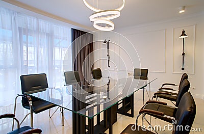 Office office for negotiations and meetings in the style of high-tech Stock Photo
