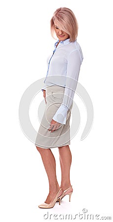 Fashionable old woman full length Stock Photo